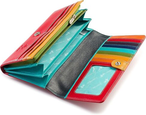 محفظة دفتر شيكات من الجلد الناعم مقاس كبير من Visconti Spectrum 36 للسيدات، مقاس 17.78 سم × 10.16 سم × 2.54 سم in Kuwait