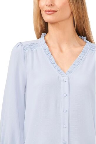 CeCe Women's 3/4 Sleeve Ruffled V-Neck Blouse in Saudi Arabia