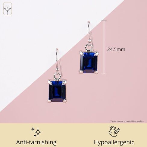 الجنيه الاسترليني فضة 10x8mm قطع الزمرد الأحجار الكريمة أقراط تتدلى in Saudi Arabia