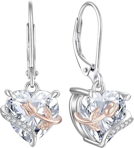 Starchenie Birthstone Earrings for Women Sterling Silver Dangle Leverback Infinity Earring for Women in Saudi Arabia