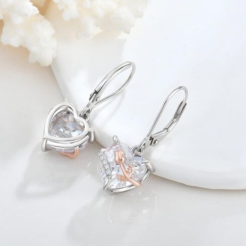 Starchenie Birthstone Earrings for Women Sterling Silver Dangle Leverback Infinity Earring for Women in Saudi Arabia