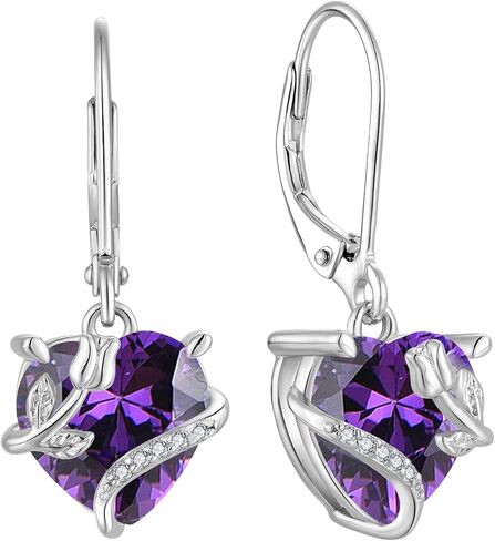 Starchenie Birthstone Earrings for Women Sterling Silver Dangle Leverback Infinity Earring for Women in Saudi Arabia