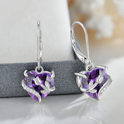 Starchenie Birthstone Earrings for Women Sterling Silver Dangle Leverback Infinity Earring for Women in Saudi Arabia