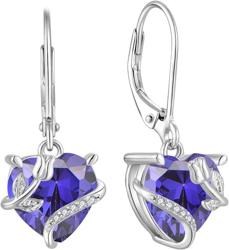 Starchenie Birthstone Earrings for Women Sterling Silver Dangle Leverback Infinity Earring for Women in Saudi Arabia