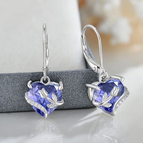 Starchenie Birthstone Earrings for Women Sterling Silver Dangle Leverback Infinity Earring for Women in Saudi Arabia