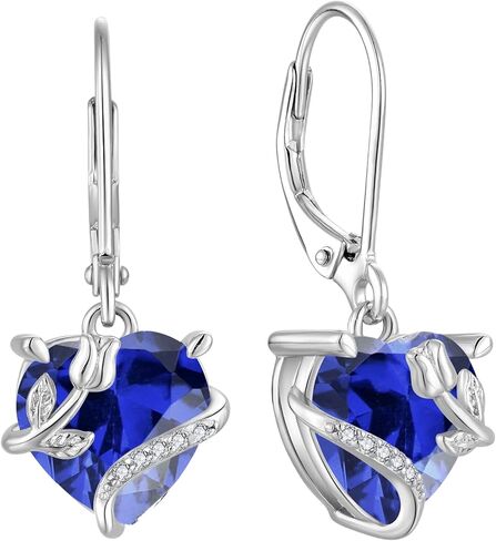 Starchenie Birthstone Earrings for Women Sterling Silver Dangle Leverback Infinity Earring for Women in Kuwait