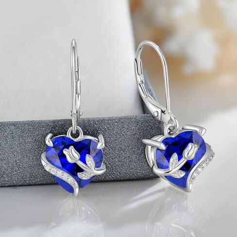 Starchenie Birthstone Earrings for Women Sterling Silver Dangle Leverback Infinity Earring for Women in Kuwait
