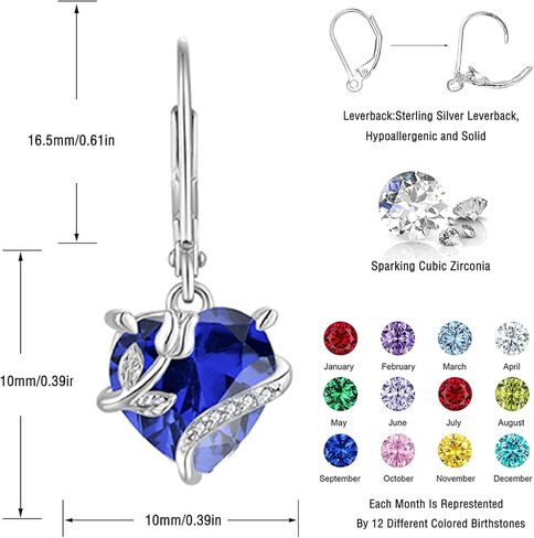 Starchenie Birthstone Earrings for Women Sterling Silver Dangle Leverback Infinity Earring for Women in Kuwait