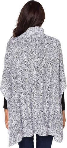 سترة بونشو نسائية برقبة سلحفاة وأكمام تشبه جناح الخفاش مع جيوب in Kuwait