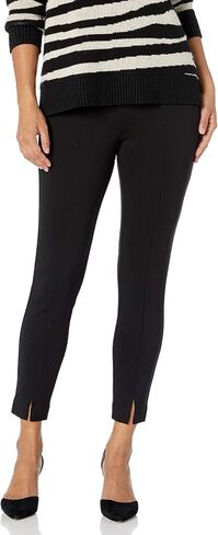 NYDJ Women's Petite Basic Ponte Legging with Front Slit, Black, 4P in Saudi Arabia