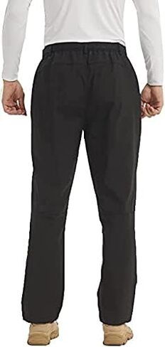 سراويل YUSHOW للرجال للتزلج على الجليد مقاومة للماء مبطنة بالصوف سراويل ناعمة للمشي لمسافات طويلة في الهواء الطلق للرجال بجيوب بسحاب in Kuwait