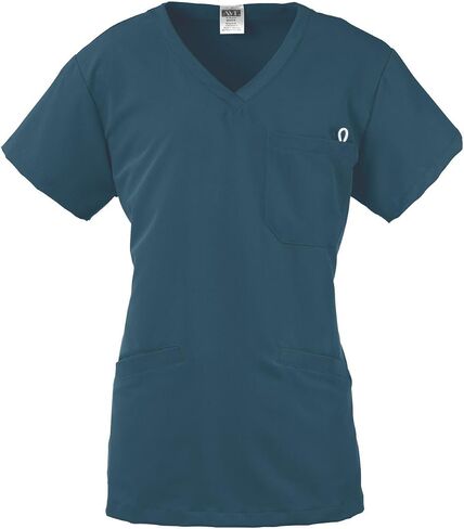 ave Women’s Medical Scrub Top, Berkeley ave, V-Neck Scrub Shirt, 2 Pockets, Wrinkle Resistant, Great for Nurses, Caribbean Blue, Small in Saudi Arabia