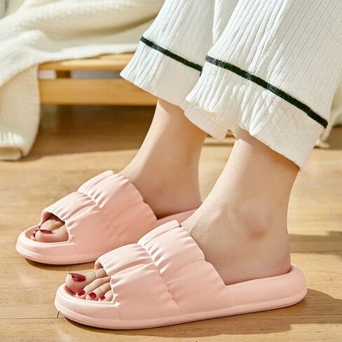 VINOBOW Cloud Slides للنساء - أحذية استحمام صنادل نسائية مريحة للمنزل شباشب لخارج المنزل أحذية بيضاء للرجال in Kuwait