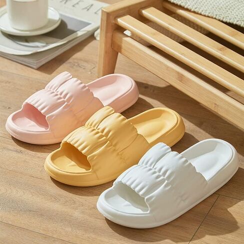VINOBOW Cloud Slides للنساء - أحذية استحمام صنادل نسائية مريحة للمنزل شباشب لخارج المنزل أحذية بيضاء للرجال in Kuwait