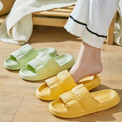 VINOBOW Cloud Slides للنساء - أحذية استحمام صنادل نسائية مريحة للمنزل شباشب لخارج المنزل أحذية بيضاء للرجال in Kuwait