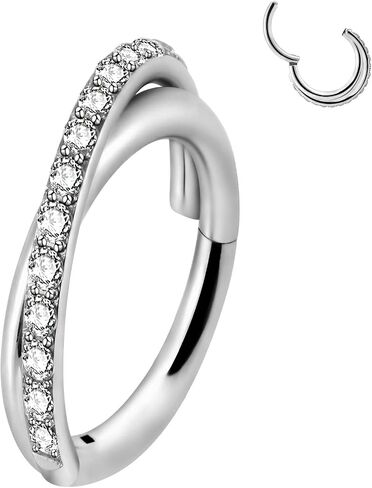 PIERCINGBOY 16G 10mm Cartilage Earring Hoop 316L Surgical Steel Hinged Septum Clicker Ring Tragus Helix Daith Conch Rook Piercing Jewelry in Saudi Arabia