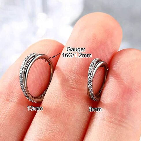 PIERCINGBOY 16G 10mm Cartilage Earring Hoop 316L Surgical Steel Hinged Septum Clicker Ring Tragus Helix Daith Conch Rook Piercing Jewelry in Saudi Arabia