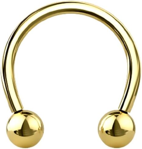 18-00GA PVD Plated G23 Implant Grade Titanium Internally Threaded Ball Ends Circular Horseshoe Barbell in Saudi Arabia