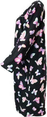 Women's Fleece Snap Front Duster Robe with Pockets in Saudi Arabia