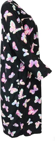 Women's Fleece Snap Front Duster Robe with Pockets in Saudi Arabia