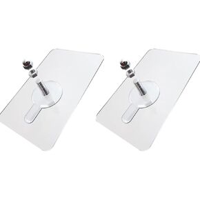 10Pcs Adhesive Wall Hanger Hooks, No Drilling Sticker Hanging Nails Hook Holder Screws for Kitchen Bathroom Storage Room Tile Wall (0.7" Screw, Rectangle Patch-1.9" x 3.1")