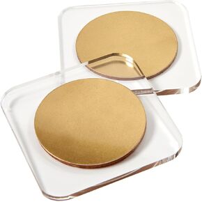russell+hazel Acrylic Coasters with Gold Accents, 4" x 4", Set of 2, 98140