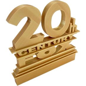 MO'FUN - 20th Century Fox Logo Toy Sign, Finished in High Detail Shiny Gold - Large 4.5"