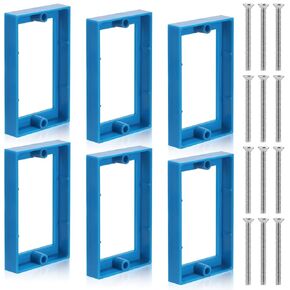6pcs 1/2" Single Gang Receptacle Outlet Box Extenders, Electric Outlet Extender Box with 12 Screws Receptacle Extender for Electric Box and Electric Outlet Switches (Blue)