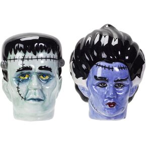 Frankenstein Bust Ceramic Food Salt and Pepper Shakers