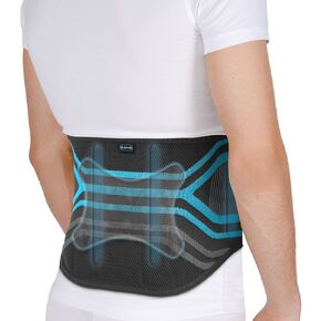 Dr. Scholl’s Compression Back Support with Massaging Gel, Breathable Fabric, Shock-Absorbing Back Brace with Lumbar Support, Built-in Gel Padding & Support (Size S/M)