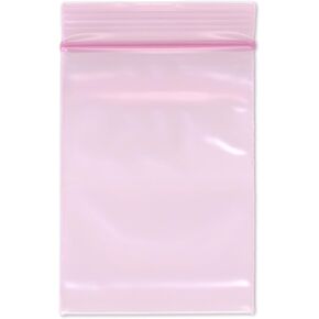 Plymor 3" x 4" (Pack of 100), 4 Mil Heavy Duty Anti-Static Zipper Reclosable Plastic Bags