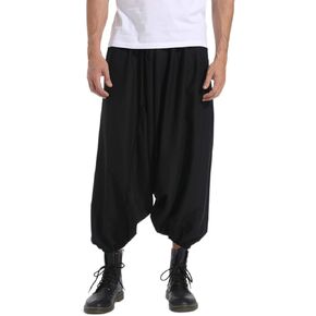 PACEIADTA Men's Casual Skirt Pants Loose Wide Leg Hippie Harem Trousers