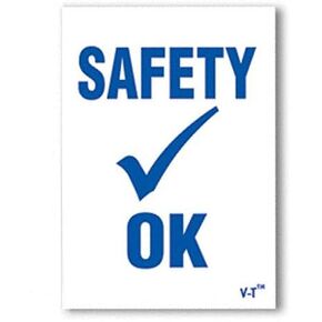 Static Cling Car Inspection Stickers - Safety Ok (100 per Pack) Blue