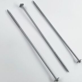 BRAUNY BOY - #12 x 8"- Extra Long Structural Lag Heavy Duty Construction Wood Screw – Galvanized Corrosion Resistant Coating Exterior Timber, Landscape - Easy Flange HEX Head Drive - 8 in - Qty (25)