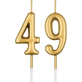 49th & 94th Birthday Candles, Blue Number 49 94 Candle for Cake, Happy Birthday Cake Topper Decoration for Birthday Anniversary Celebration Party Supplies