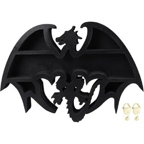 Pssopp Crystal Display Shelf, 13.8 x 13.4 x 1.6in Dragon Design Crystal Display Shelf Space Saving Shelf Wall Decor for Bedroom Office Table