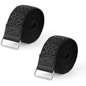 2pcs Floating Water Mat Straps, 108.27x1.97in Straps to Hold Floating Mat Extra Long Water Pad Storage Straps with Anti-Slip Strips Water Securing Supplies(Black)