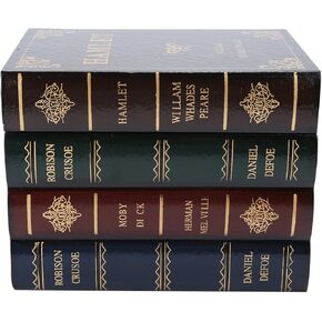 Wooden Book Shaped Boxes, Vintage Decorative Book Storage Box Antique Book Decorations Office Bookcase Ornaments Handmade Jewelry Storage Case Home Decoration Props Decor Trinket Keepsake (A)