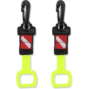 2 Pack Scuba Diving Regulator Octopus Holder, Octopus Mouthpiece Retainer with Spring Clip, Dive Flag Webbing and Silicone Ring, 2nd Stage Regulator Keeper for Divers and Snorkelers