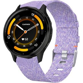 Compatible for Garmin Venu 3 Band, Lamshaw Quick Release 22mm Breathable Nylon Woven Fabric Replacement Accessory Strap Compatible with Garmin Venu 3/Venu 2/Forerunner 255/Forerunner 255 Music/Forerunner 265/Forerunner 745/vivoactive 4/First Avenger/Darth
