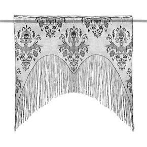 Amosfun Halloween Door Curtain Skull Lace Curtain Wall Hanging Curtain Halloween Indoor Outdoor Decor Supplies Background Props Black