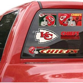 WinCraft NFL Kansas City Chiefs Ultra Decal Sheet, 11"x17", Team Color