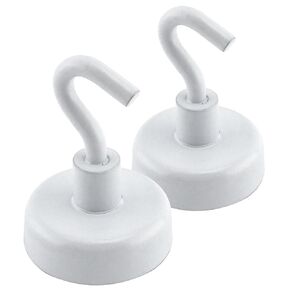 Master Magnetics 07290 Hook White Enamel Paint, 1" Diameter, 1.5" Total Height/9 lb. (Pack of 2)