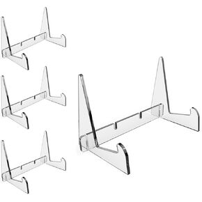 Boloyo تجميع حامل الكتب الأكريليك، 4 قطع حامل عرض أكريليك شفاف لعرض الصور والكتب وأوراق الموسيقى وأجهزة الكمبيوتر المحمولة والأعمال الفنية والأقراص المضغوطة وما إلى ذلك. in Kuwait