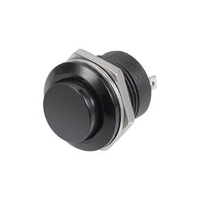 uxcell 5Pcs,16mm Black Momentary Push Button Switch Round Raised Button R13-507 SPST NO