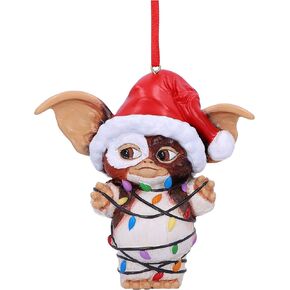 Nemesis Now Gremlins Gizmo in Fairy Lights Hanging Festive Decorative Ornament, Red, Housewarming