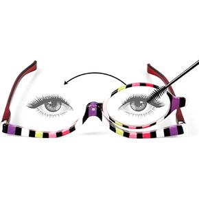 LJCZKA Magnifying Cosmetic Makeup Reading Glasses Readers Flip Lens Rotating Eyeglasses for Women
