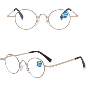Vintage Small Round Reading Glasses Men's Anti-blue Reader Ultralight