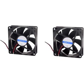 2pcs Computer Case Fan, 3-5/8" Cooling Case Fan for Computer Cases Cooling, 2 Pin DC 24V 0.2A, Black