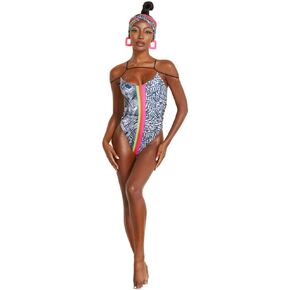 keva J Swimwear Scoop Neck Off The Shoulder Full Coverage One Piece Swimsuit for Women